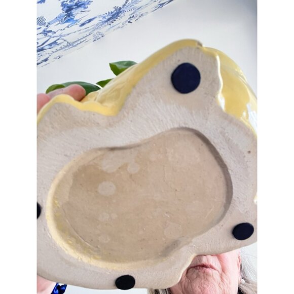 VTG FROG Planter Yellow Pottery 7"L x 5.5"Wx5"H Ceramic House Plants Vase - Picture 6 of 8